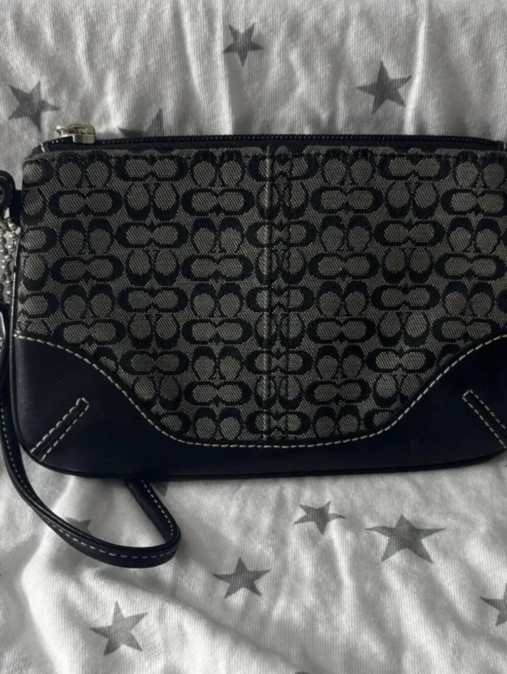 Coach Black and Gray Signature Wristlet